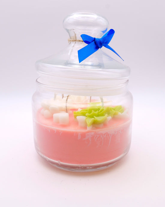 Vela en tarro de cristal Pink Garden