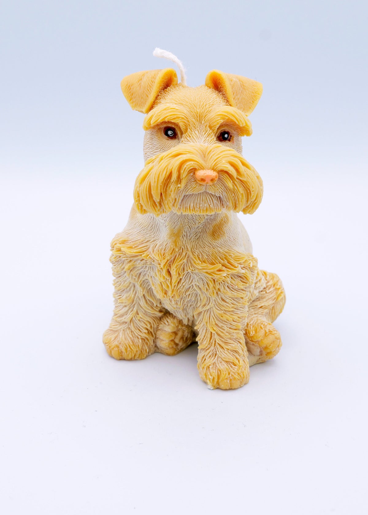 Vela artesanal con forma de schnauzer, hecha a mano - Soanari