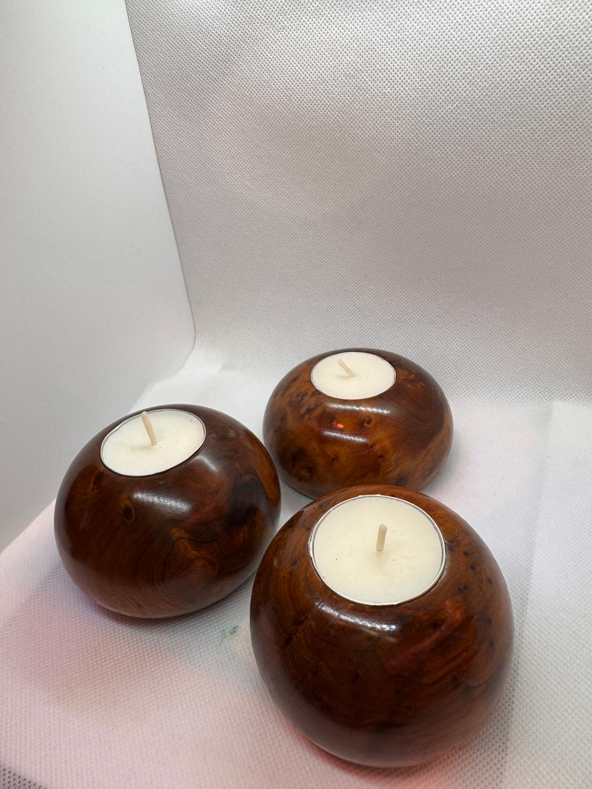Vela en cuenco de madera