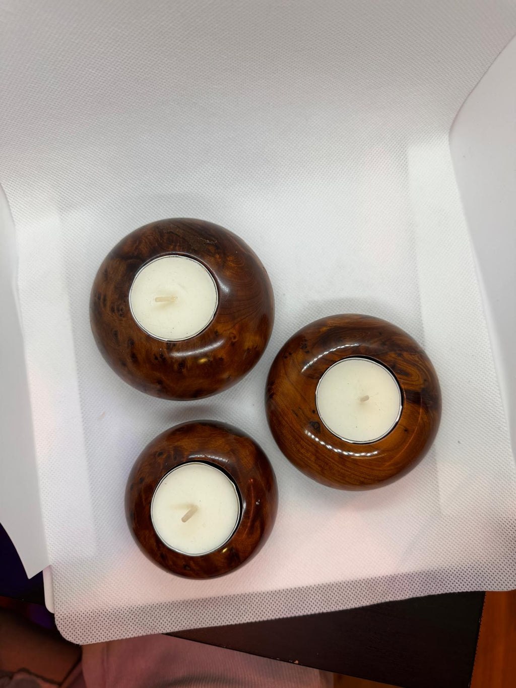 Vela en cuenco de madera