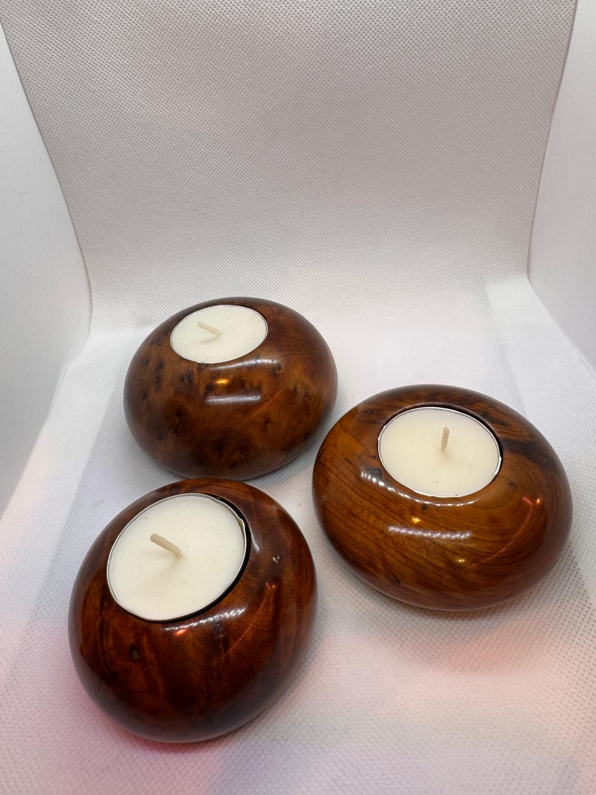Vela en cuenco de madera