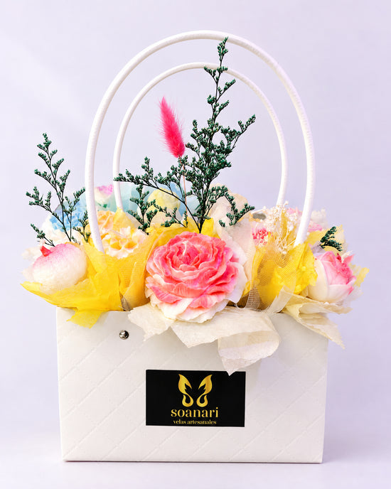 Bolso de flores de cera Sinfonía