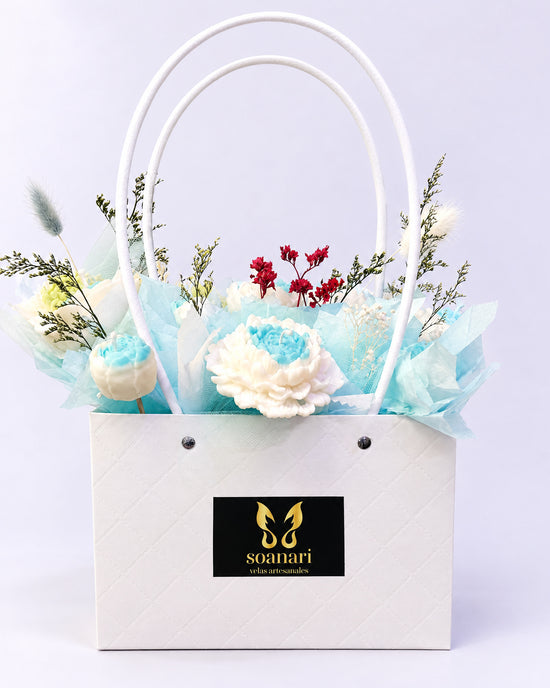 Bolso de flores de cera Sinfonía