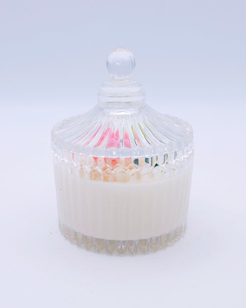 Vela artesanal Cristal Jardín Mini, hecha a mano - Soanari